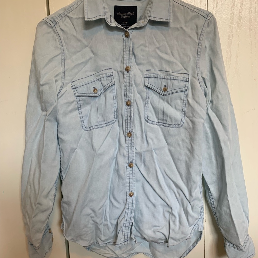 Denim button down